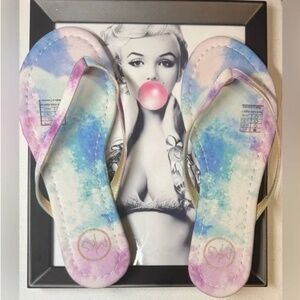 NWT Michael Kors Tie Dye Thong Flip Flops sz 8